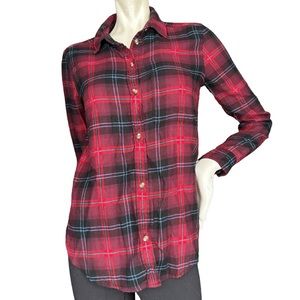 American Eagle Ahh-mazingly Soft Boyfriend Fit Red & Blue Flannel Size XS
